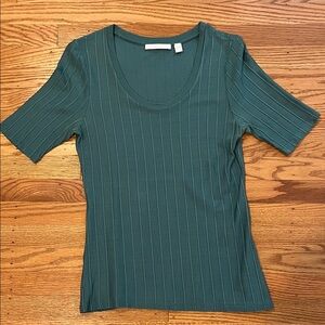 Boss Teal Ribbed Short Sleeve Top